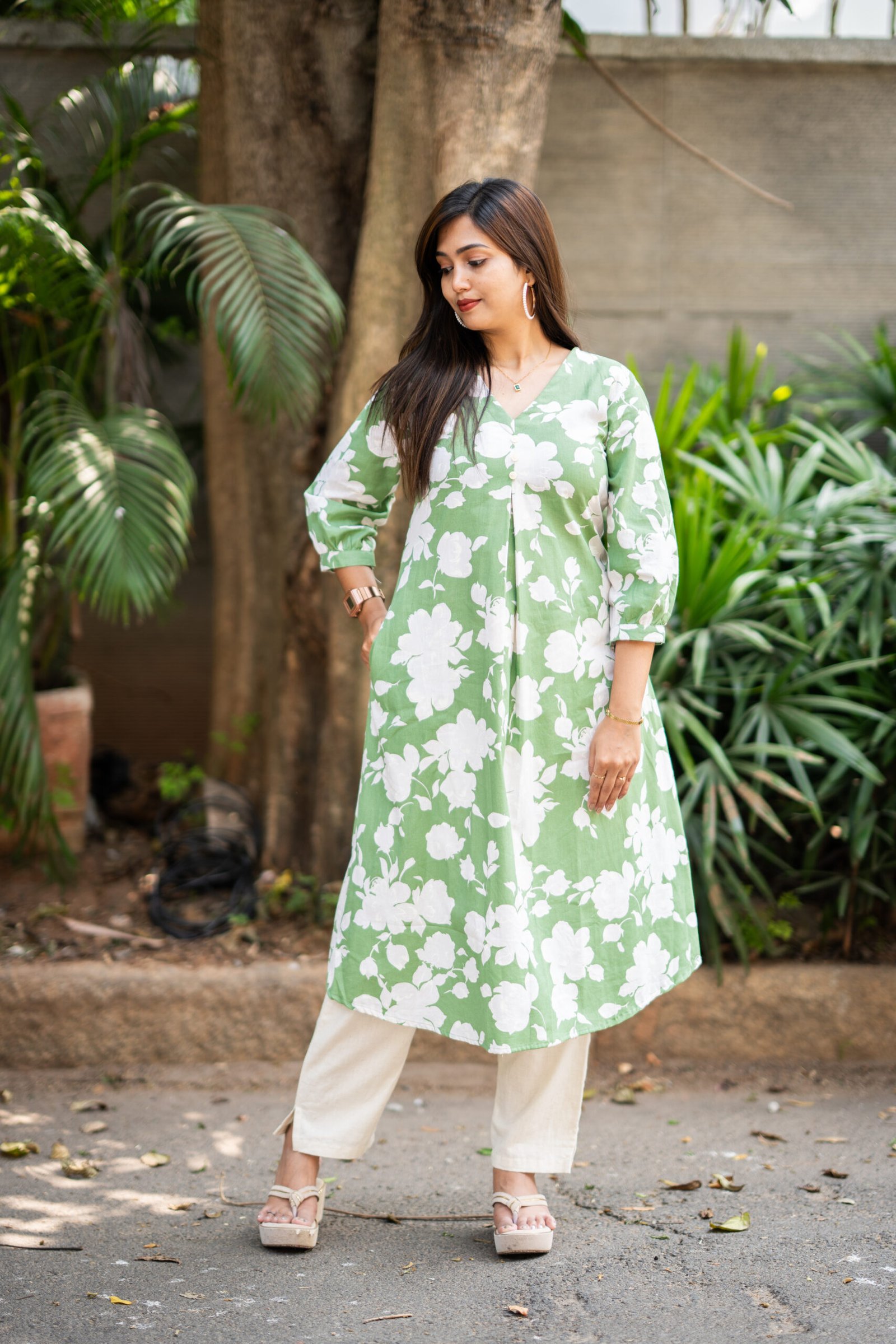 Gizia - Pastel Green Kurti Set