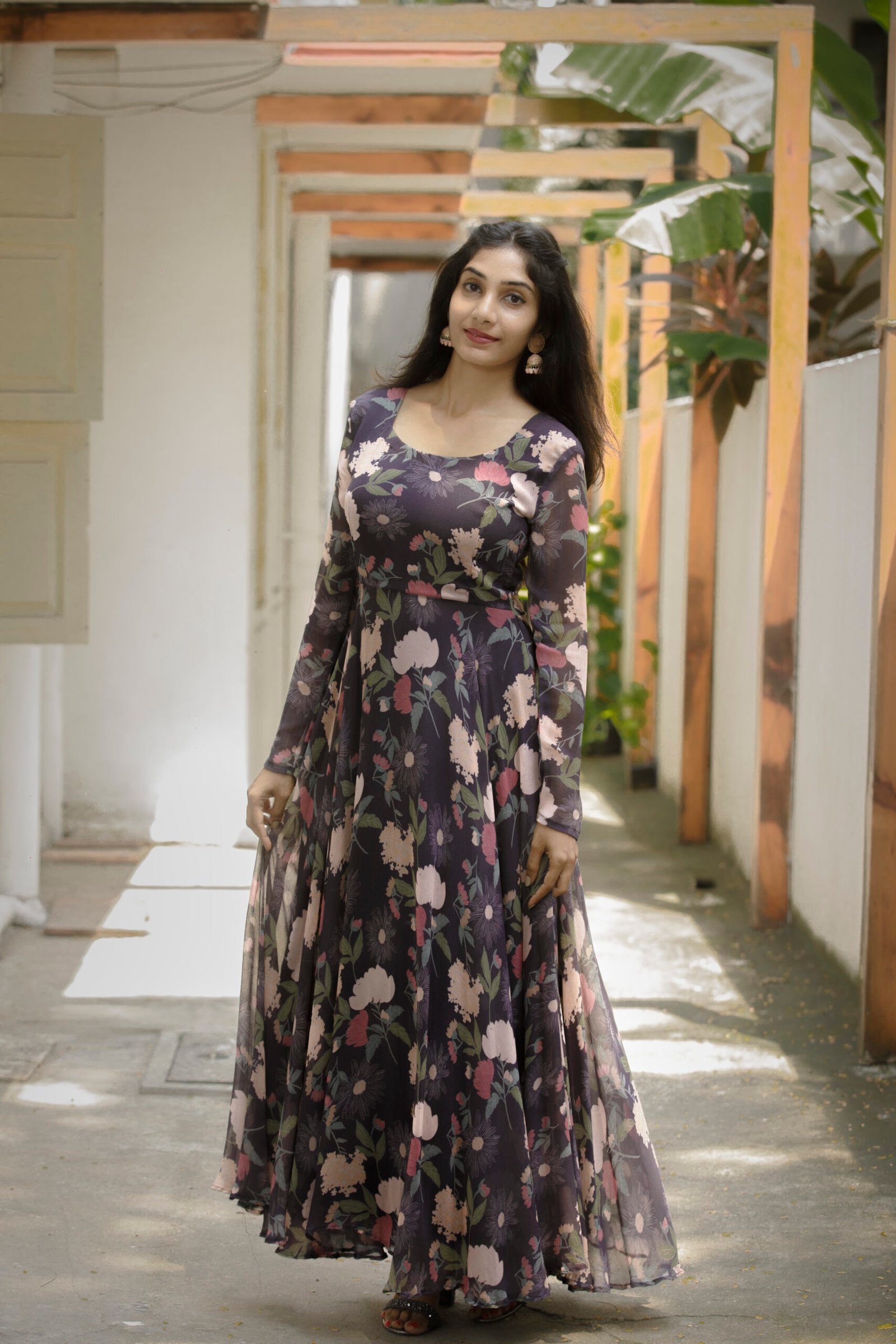 Black floral Gown - Image 5