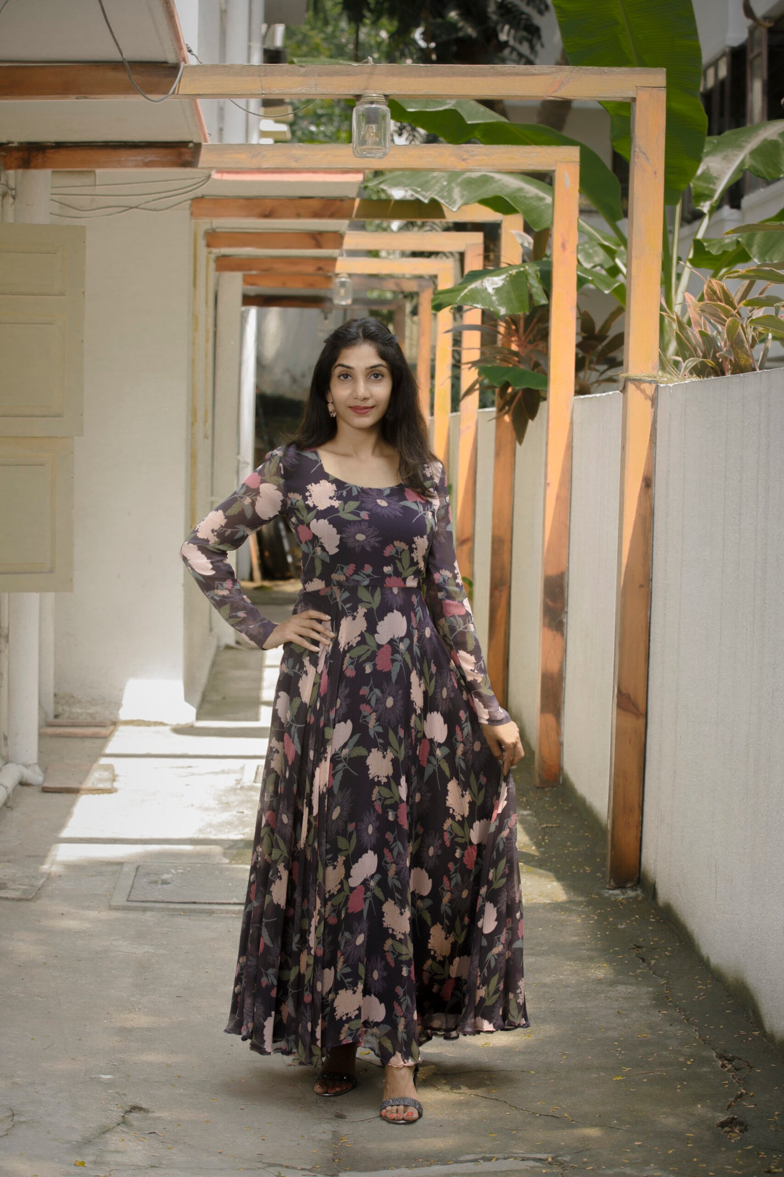Black floral Gown - Image 4