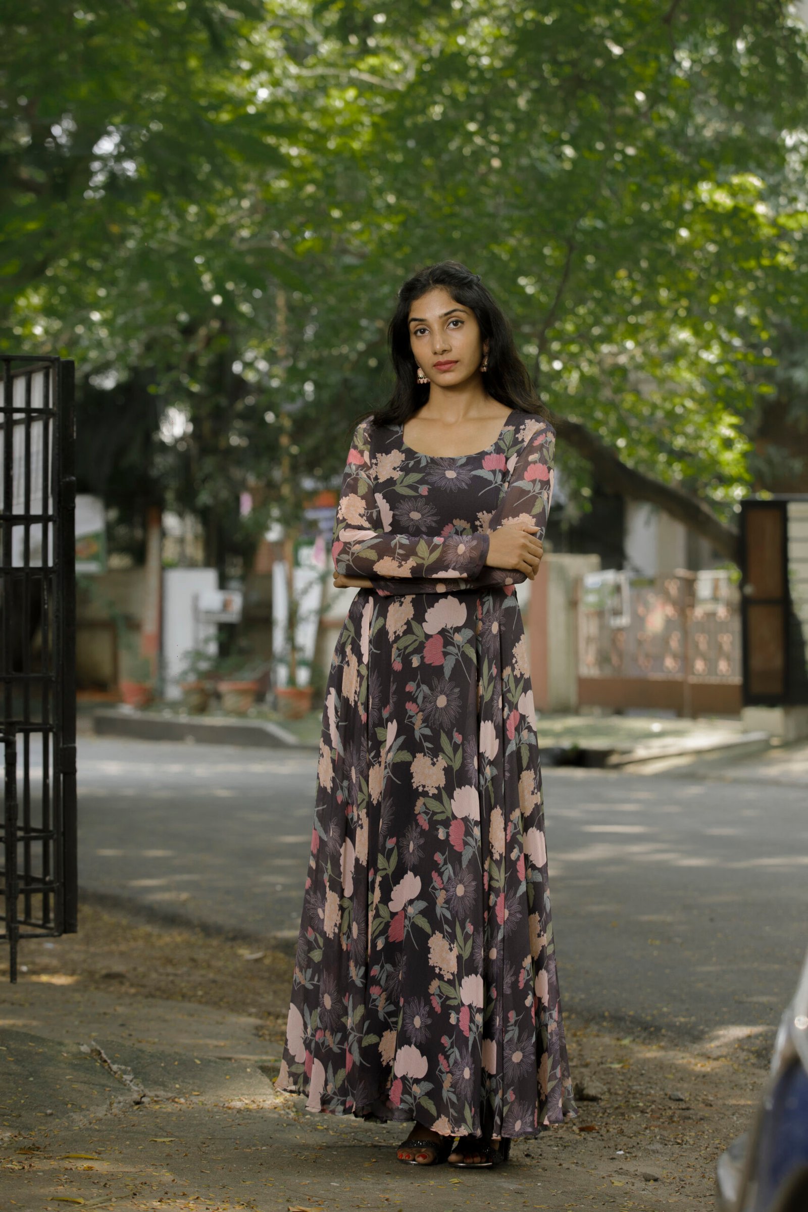 Black floral Gown - Image 3
