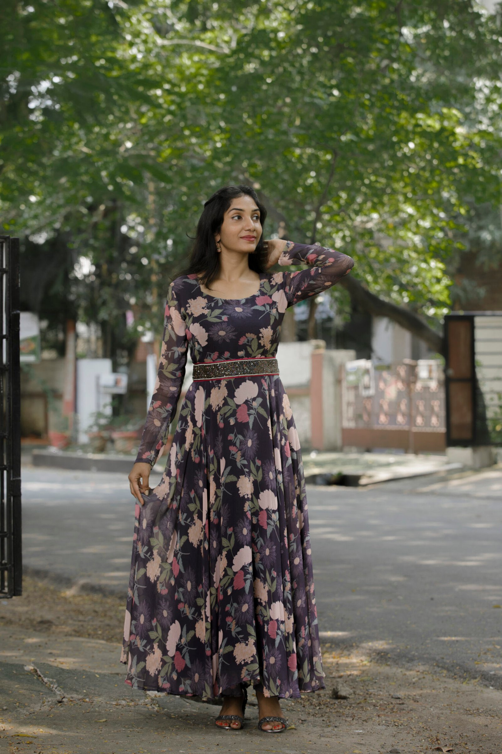 Black floral Gown - Image 22