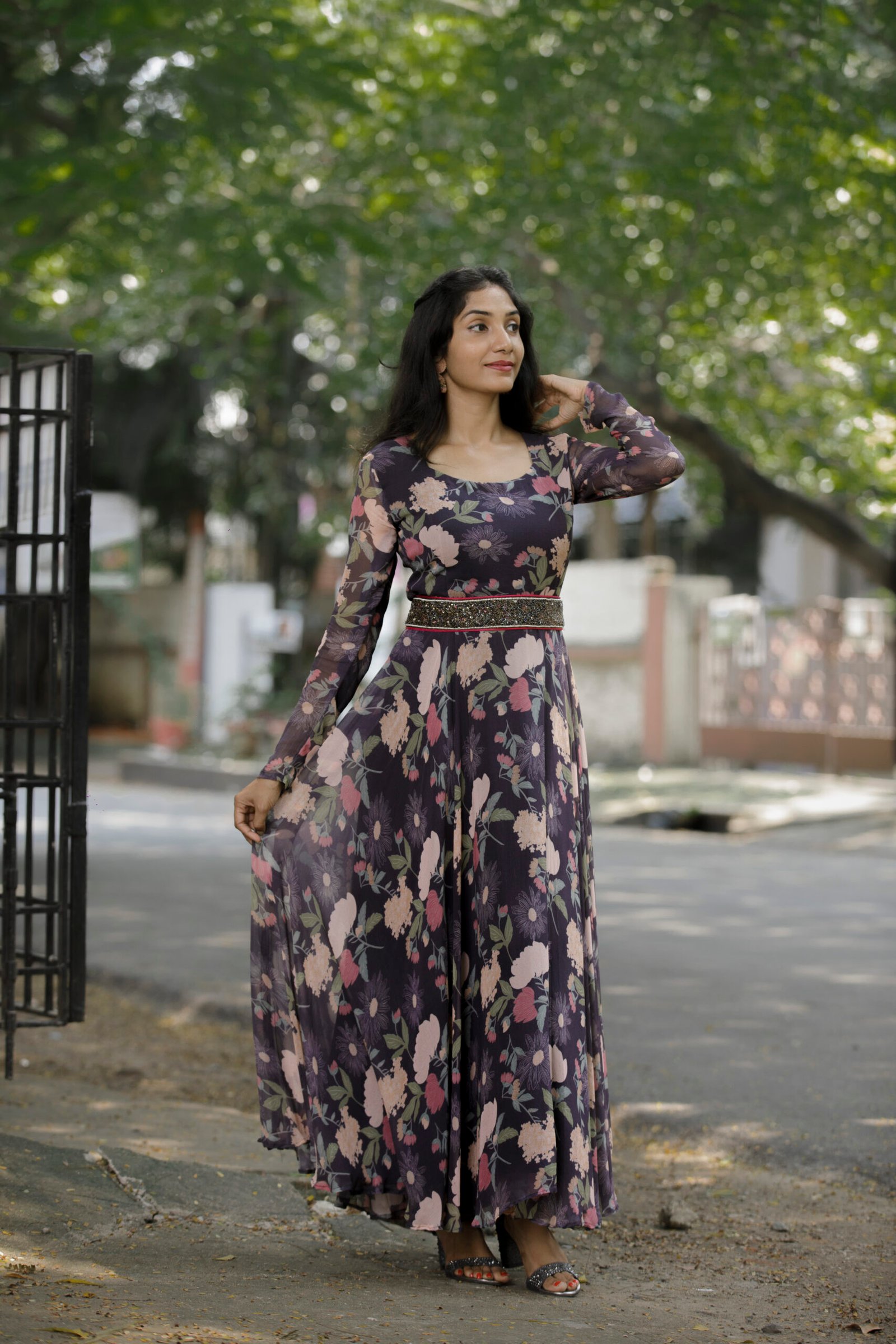 Black floral Gown - Image 20