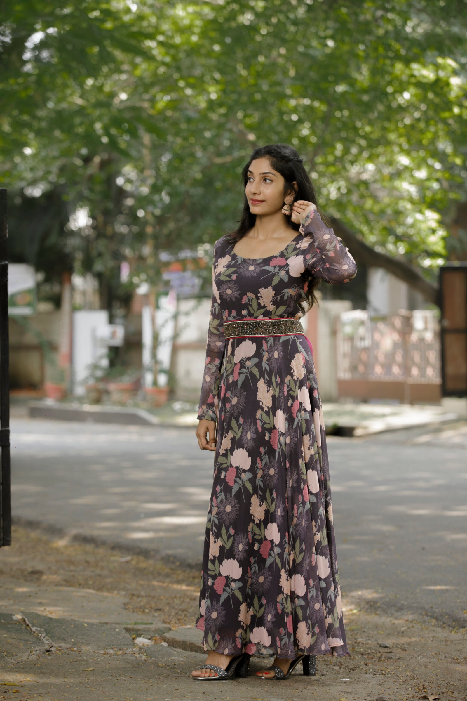 Black floral Gown - Image 16