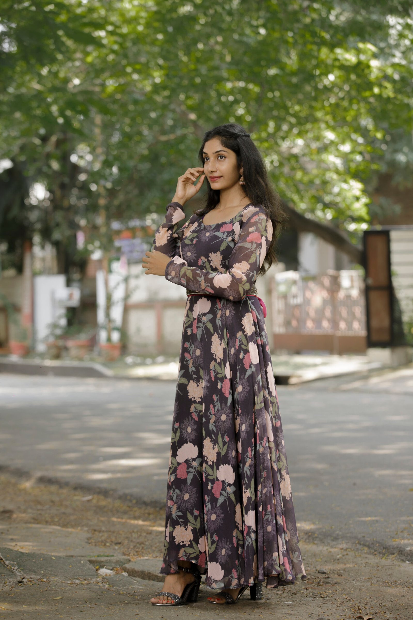 Black floral Gown - Image 15