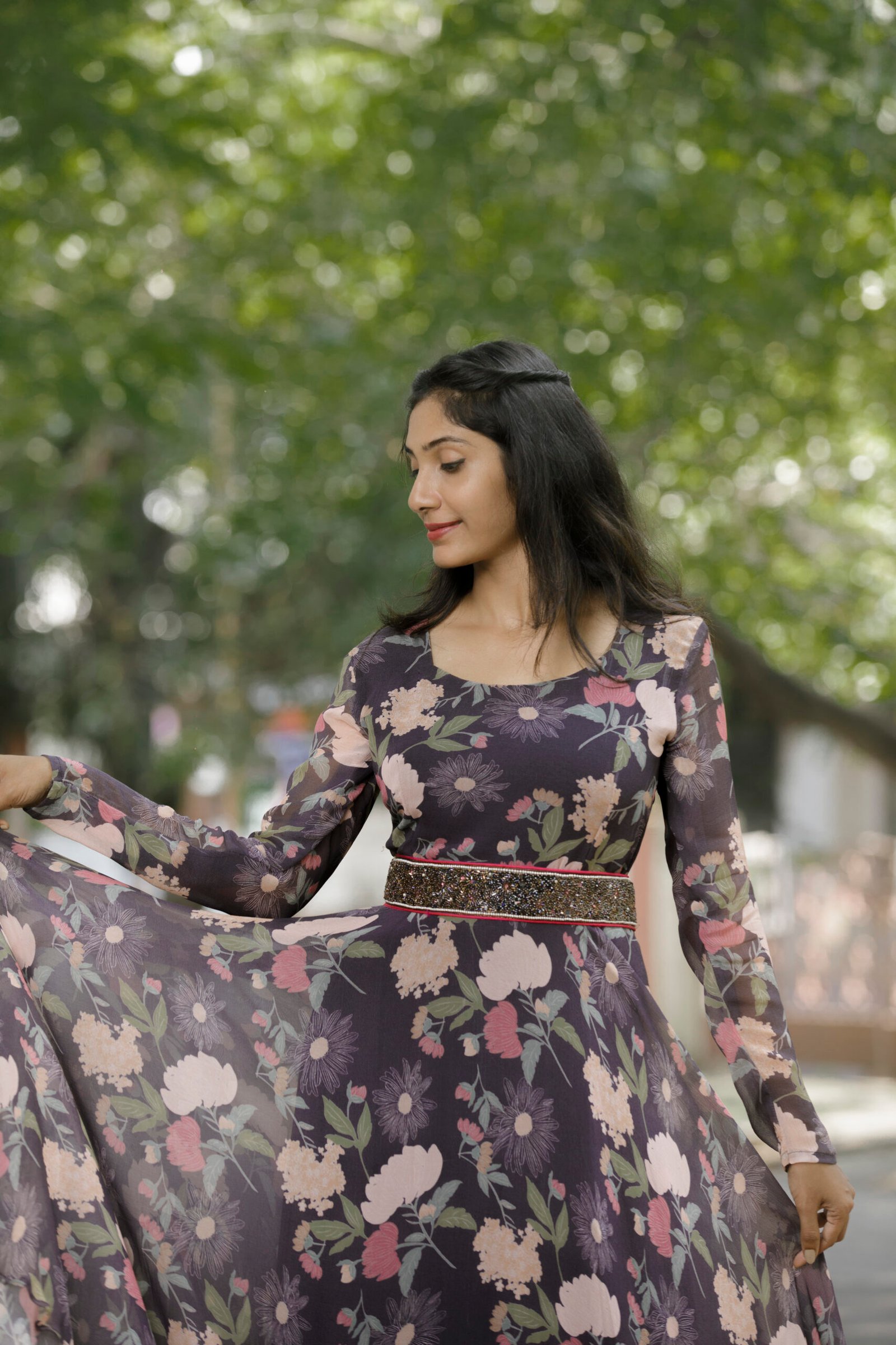 Black floral Gown - Image 13