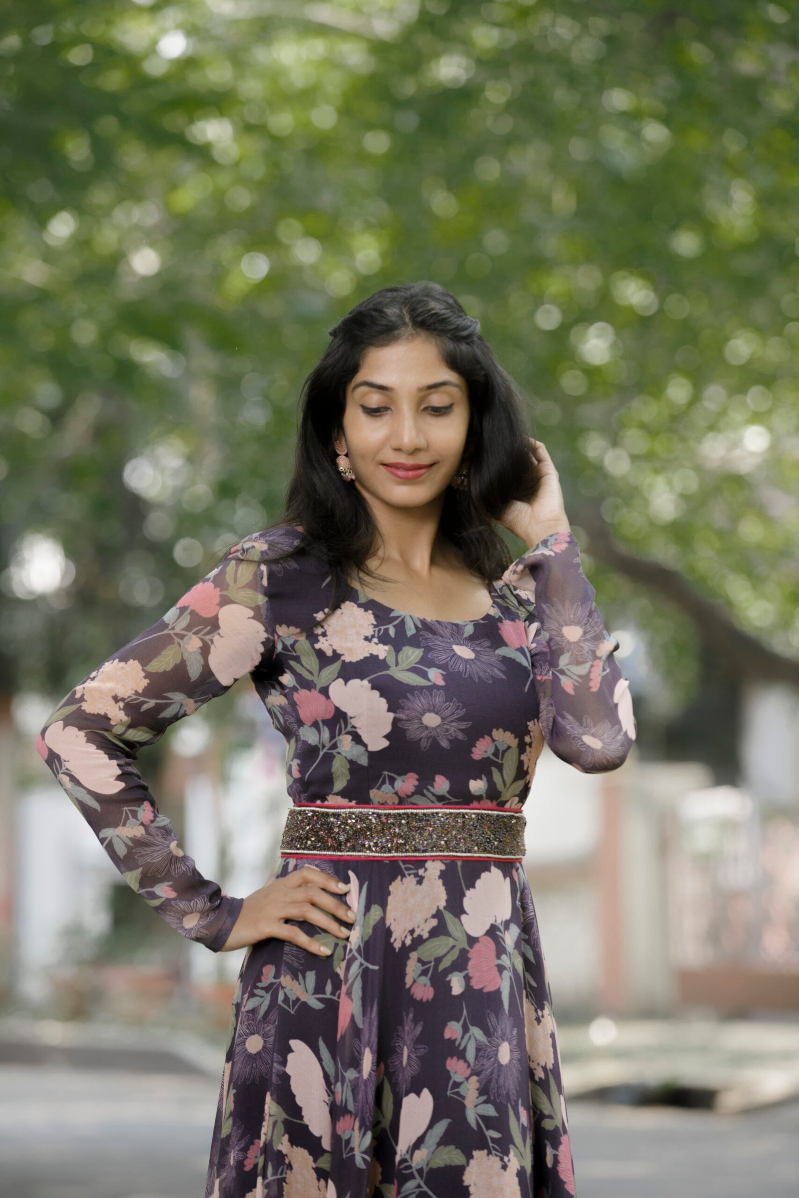 Black floral Gown - Image 8